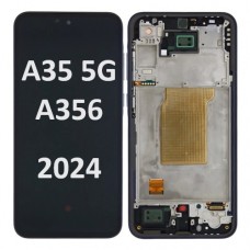 Samsung SM-A356 (A35 5G 2024) LCD touch screen (Original Service Pack) with frame [BLACK / NAVY] GH82-34221A